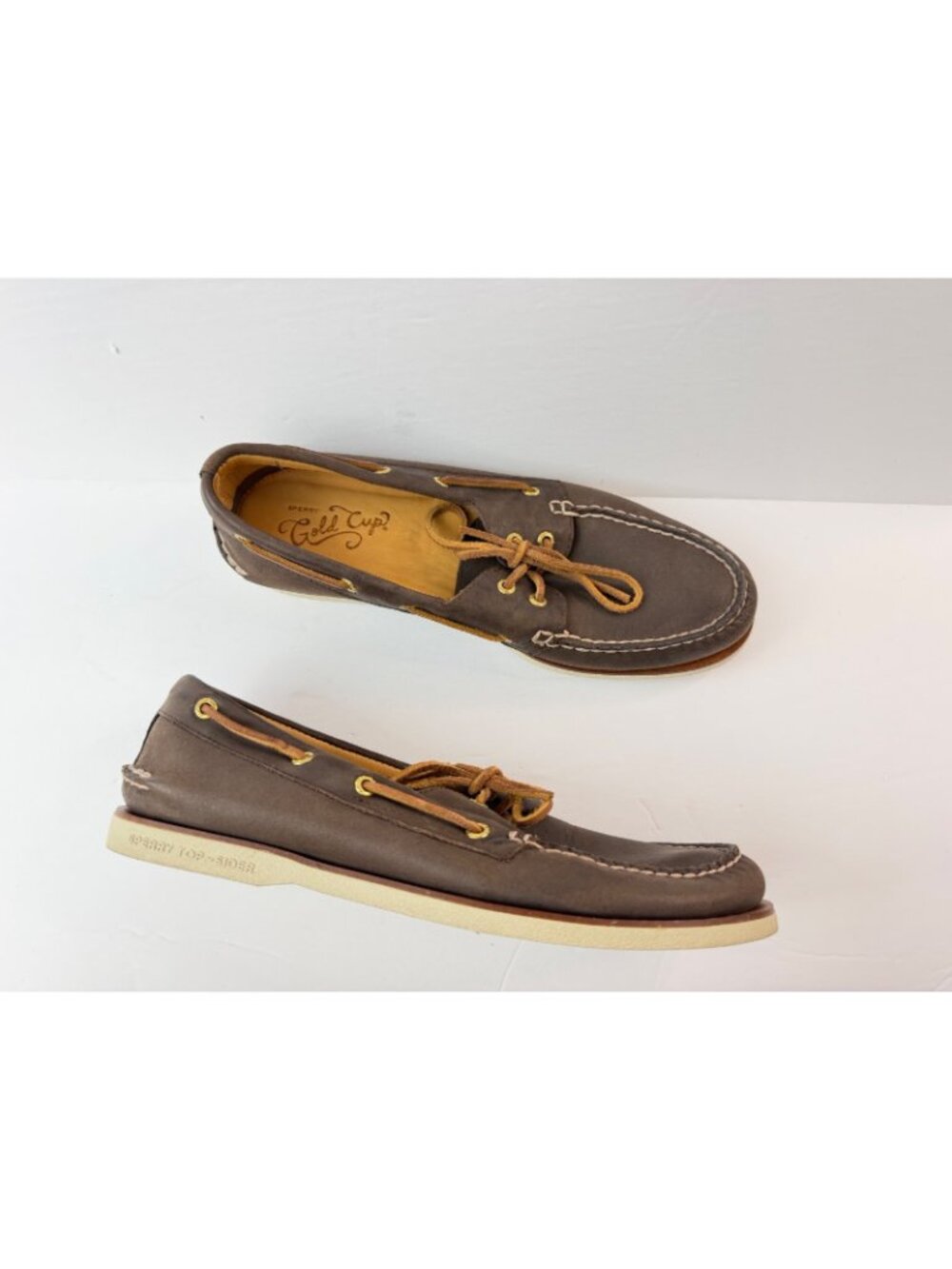 Sperry Men's Gold Cup Authentic Original Boat Shoes 11M Brown Leather Slip On - Picture 4 of 10